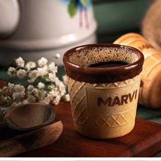 Casquinha Cup 50ml Marvi Copo Comestível C/6 un 84g Sabor Baunilha, Casquinha C/ Cobertura De Chocolate P/ Café, Bebidas Quentes, Sobremesas
