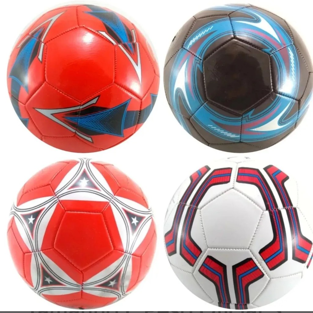 Kit 4 Bola de Futebol Campo Couro Sintetico Tamanho  Oficial Colors atacad Barato Presente