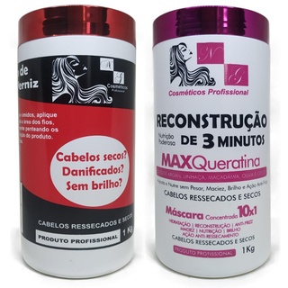 Kit Reconstrução Capilar 3 Minutos + Efeito Verniz Brilho