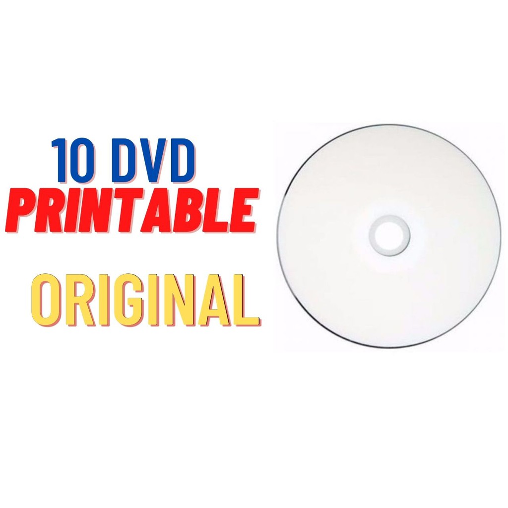 10 Midia Virgem Printable DVD-R 4.7gb 120min 16x - Grava Jogo Ps2