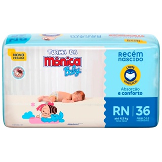 Fralda Turma da Mônica Jumbo RN/36 - P/30 - M/ 28 - G/24 em Oferta na Shopee
