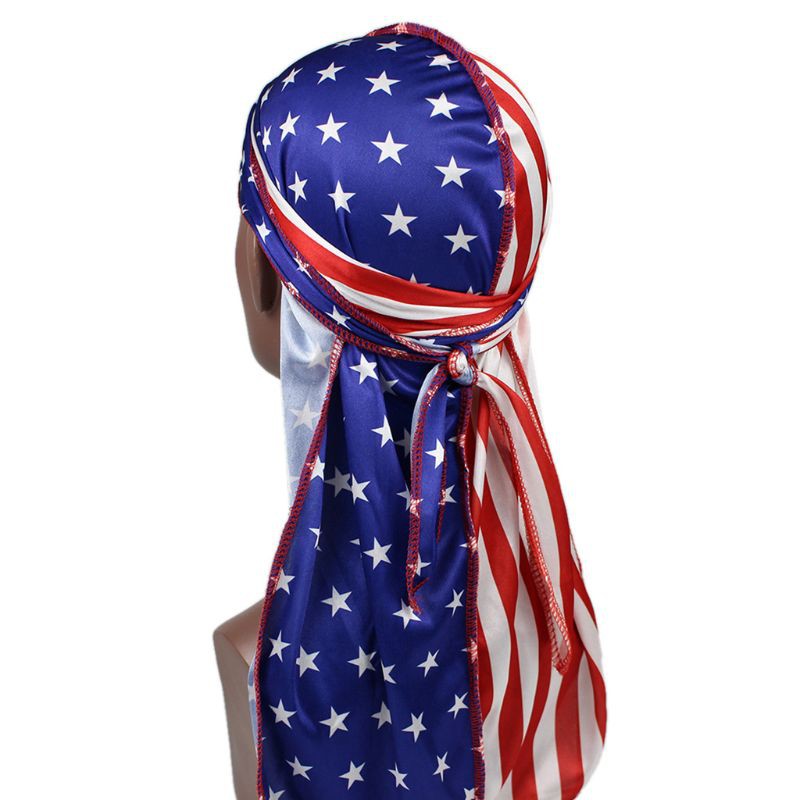 Detalhes do Bea Pirata Estampa Bandeira Eua / Engraçado / Sedoso / Durags / Unissex