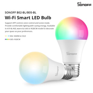 SONOFF B02/B05-BL Lâmpada WiFi Smart Com Claro Colorida RGB E27 Dimmable 220V Alexa Assistente Inicial Do Google Voice Control
