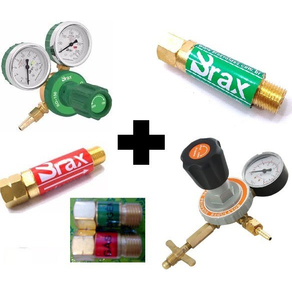 Kit Manômetro Regulador De Pressão Oxigênio+glp+válvulas