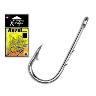 Kit Anzol Com Fisga Xingu Nickel Aço Carbono Reforçado N-6 , N-8 , N-10