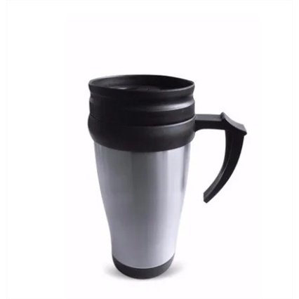 Caneca Térmica alça Aço Inox Tampa 400 Ml Multiuso Compartimento carro Casa