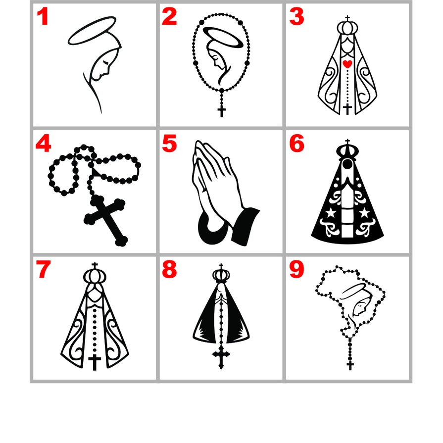 Adesivos Nossa Senhora/Terços/Religiosos Para Carro/Moto, 9 Centímetros em Oferta na Shopee
