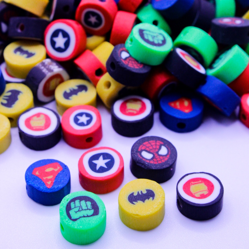 Miçanga Infantil Heróis P/ Pulseira Colar 50 pçs Kit em Oferta na Shopee
