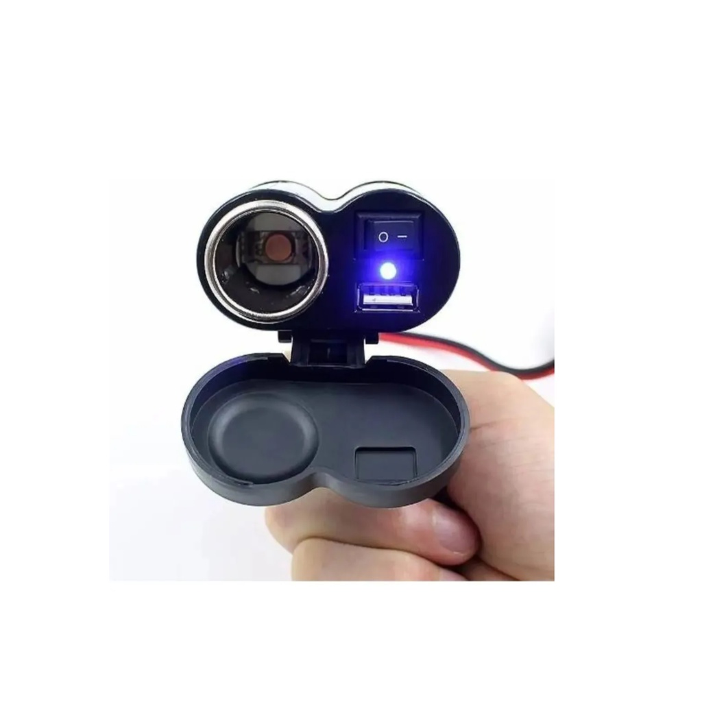 Tomada Usb Para Moto Carregador Gps Acendedor Cigarro