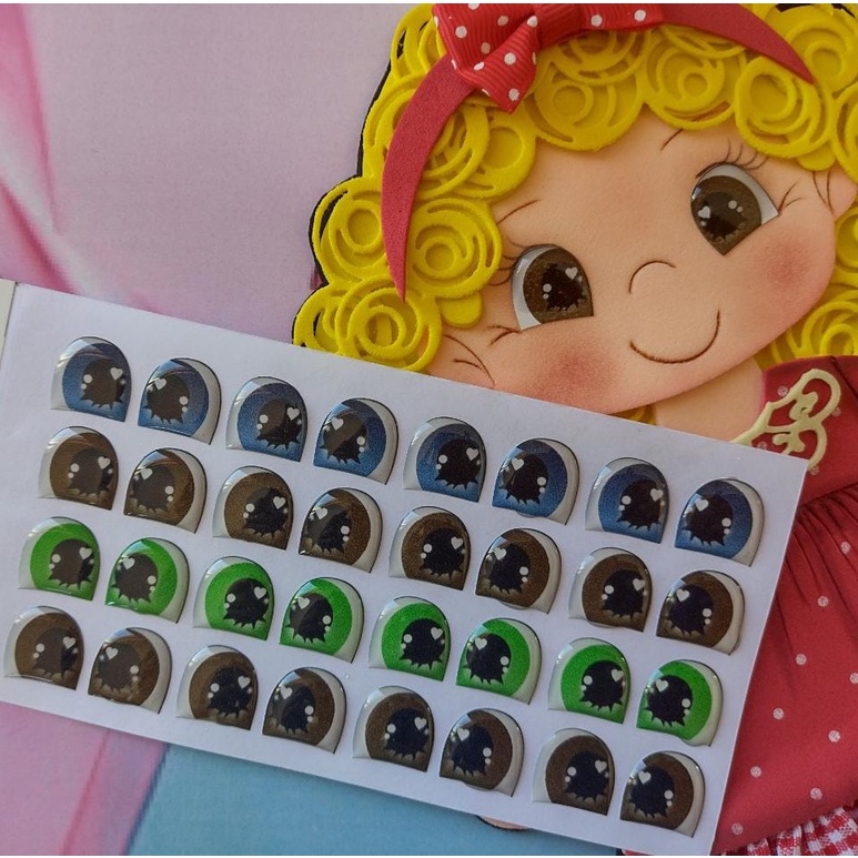 Alice G - Cartela Olhinhos Olhos Resinados Biscuit E Eva em Oferta na Shopee