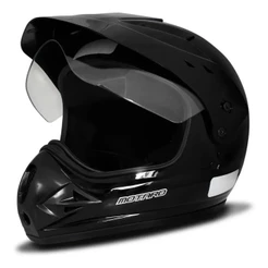 CAPACETE FECHADO EBF MOTARD SOLID PRETO BRILHANTE