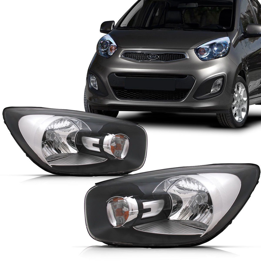 Par Farol Picanto 2011 2012 2013 2014 2015 2016 2017 Foco Simples Máscara Negra em Oferta na Shopee