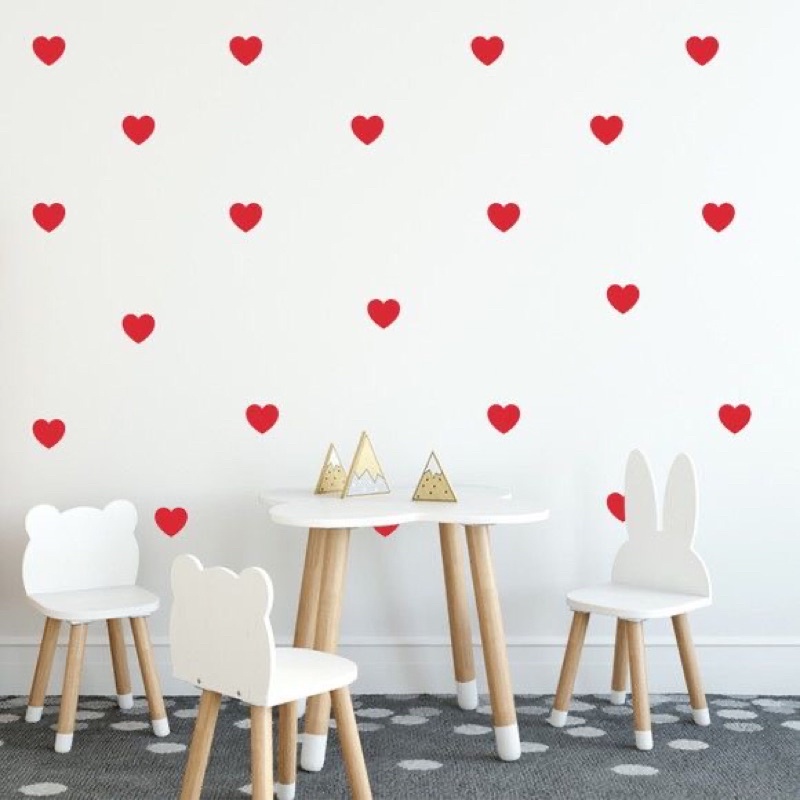 Kit 100 Adesivos Coração Decoração Papel de Parede Quarto Sala Cozinha em Oferta na Shopee
