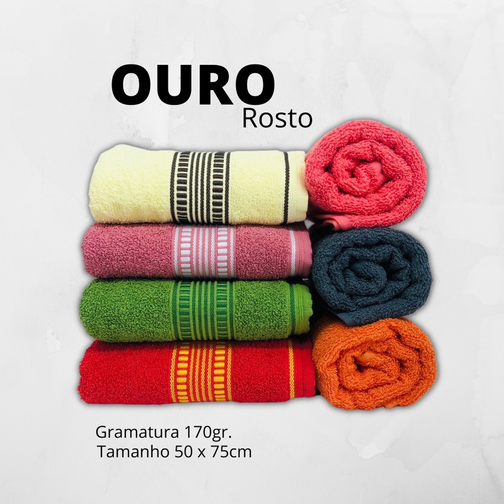 Toalha De Rosto 50 x 75 cm  Modelo Ouro Casa linda Diversas cores 100 % algodão.