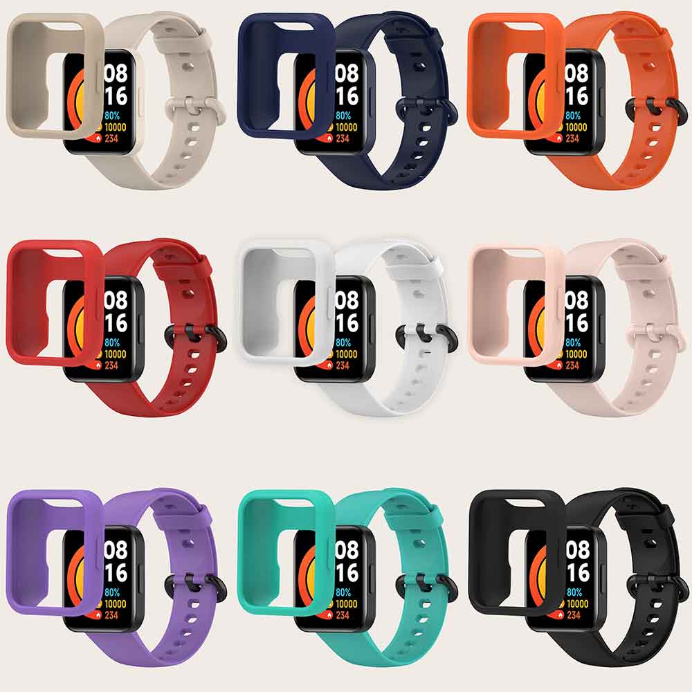 Pulseira De Silicone Flexível Para Xiaomi Mi Watch 2 Lite Redmi Substituição De Relógio Com Capa