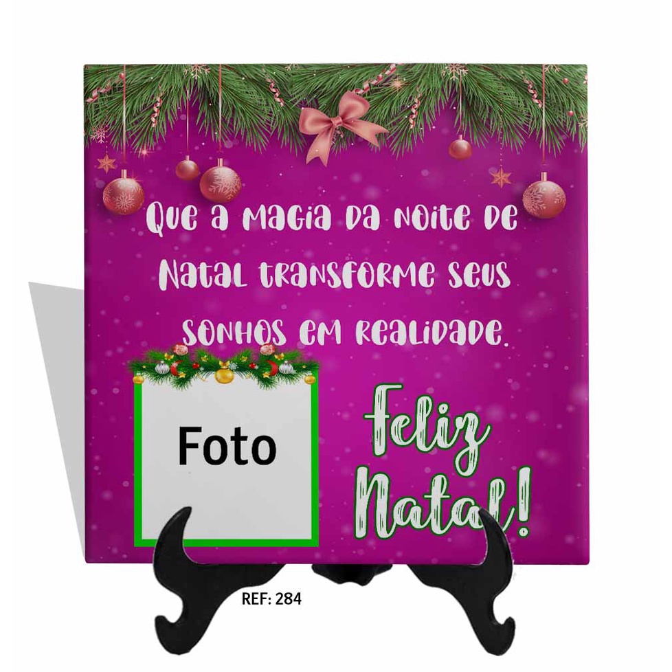 azulejo personalizado quadro de presente para o natal com foto para amiga dinda amiga