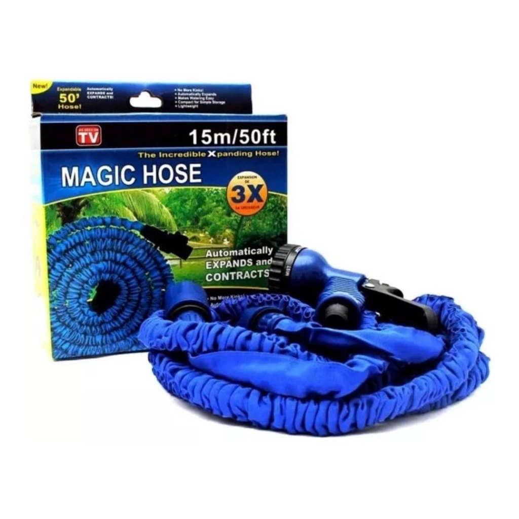 Mangueira Magica Extensível Flexível 15m 8 Tipos De Jatos | Shopee Brasil