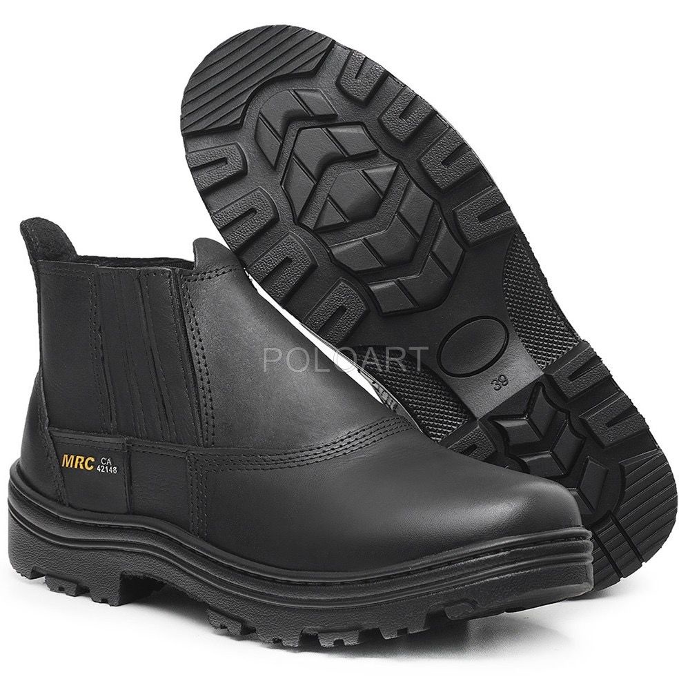 Butina em couro legitimo segurança elastico com biqueira com CA