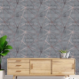 Papel de Parede Adesivo Autocolante Concreto Rose Gold