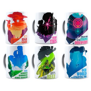 Caneca Overwatch Personalizada C/ Nome + Caixa Presente - Xícara 325ML Porcelana Super Branca Over Watch Bastion Reaper Dva Cerâmica 100% Cozinha