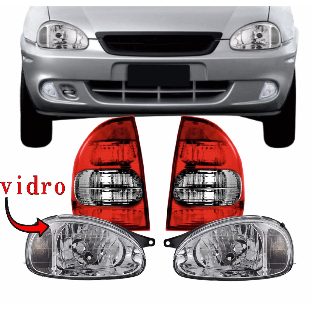 Kit Farol + Lanterna Sinaleira Traseira Corsa Sedan Classic Life Spirit Super 2000 2001 02 03 04 2005 06 2007 2008 2009