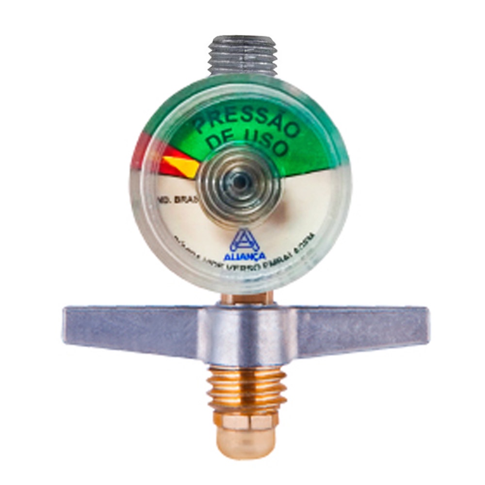 Manômetro E Borboleta 1/8" NPT Para Reguladores Registro De Gás ** em Oferta na Shopee