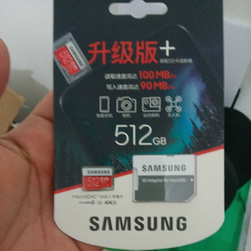 cartao memoria samsung evo plus com adaptador sd 512gb Original