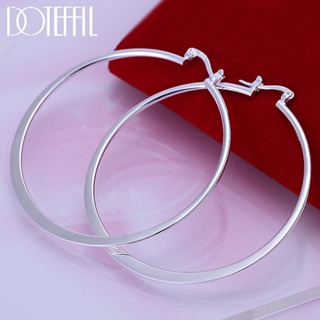 DOTEFFIL 925 Sterling Silver Classic Big Circle Hoop Brincos De Argola Festa Feminina Presente Moda Charme De Noivado Jóias em Oferta na Shopee