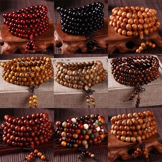 6MM Buda Oração Contas Mala 108 Pulseiras/Natural Sândalo Budista Rosário Unisexo Homens & Bangles Jóias