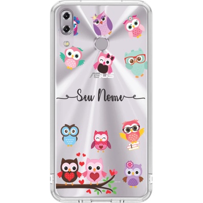 Capa de Celular Capinha Asus Zenfone 5 2018 Personalizada  - Corujas Com Nome