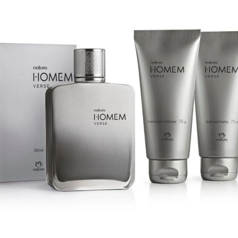 Kit Natura Homem Verse - Perfume 100ml + Creme de barbear 75g + Balm pós  barba 75ml- | Shopee Brasil