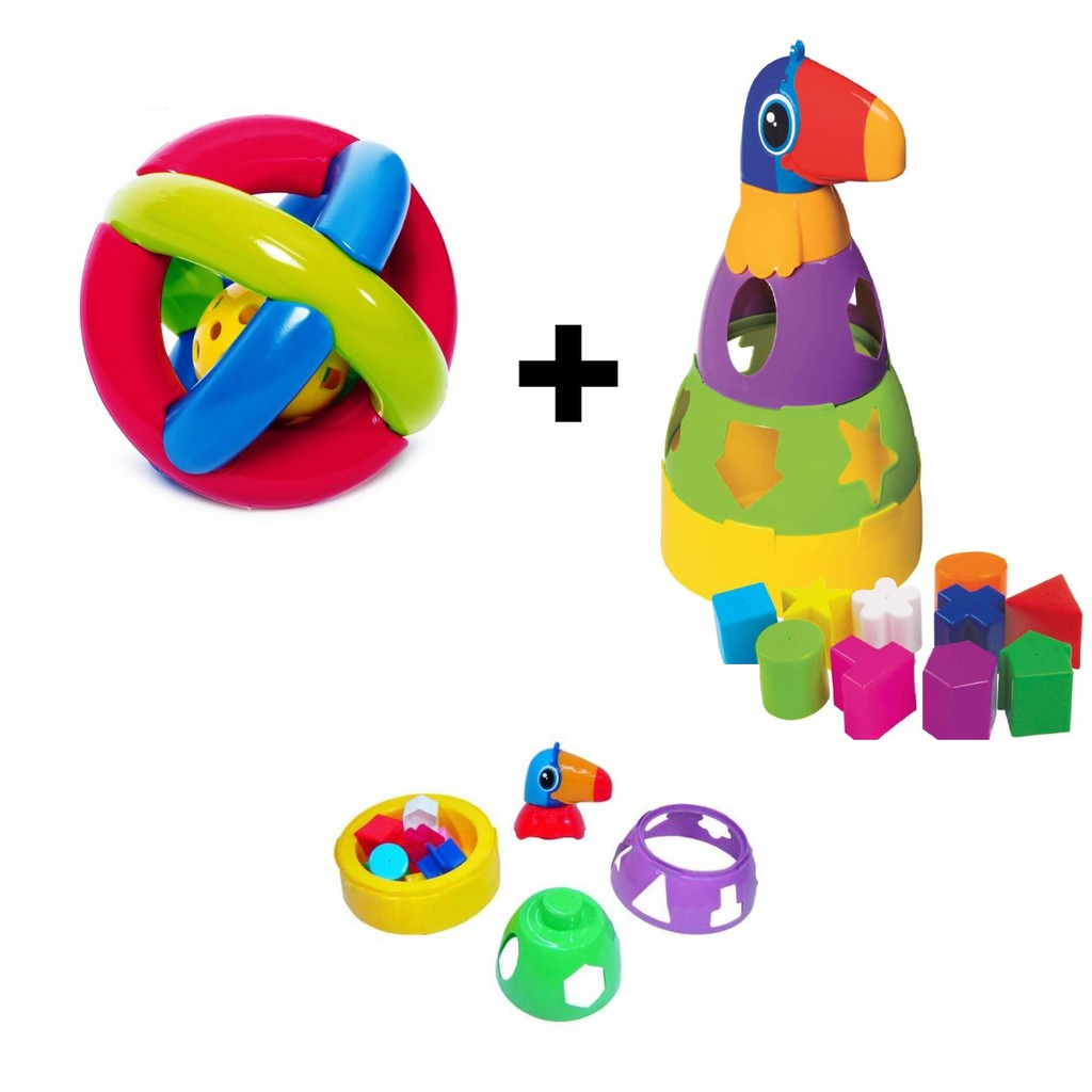 Kit De Brinquedos Infantil Bebe 1 Ano Coloridos Criancas Educativo Shopee Brasil