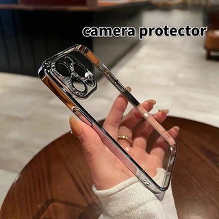 capinha iphone 14 pro max Estojo De Proteção De Câmera Premium iphone 11 pro max capa para 12 13 pro max metal Transparente Macio Contra Choque Capa