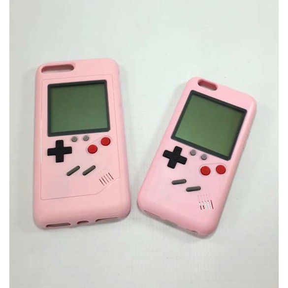 Capa iphone gameboy Rosa Liso  com bateria dupla imagem preto e branco nostálgico
