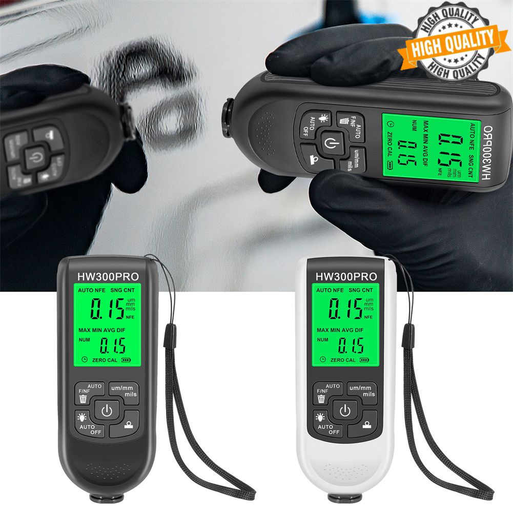 2022 Hw-300pro Auto Revestimento Digital de Medidor de Espessura de Tinta Automotiva Tester 0.1 Micron/0-2000 Espessura do Filme de Tinta Automotiva testador de Medição F/n alta qualidade