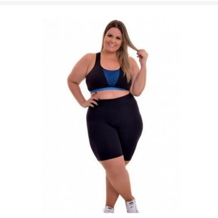 Bermuda Legging feminino Academia Ciclista Fitness Plus Size G1 G2 G3 Cós Alto