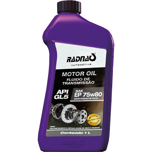 Radnaq 75W80 motor oil semi sintetico GL5 para transmissao manual