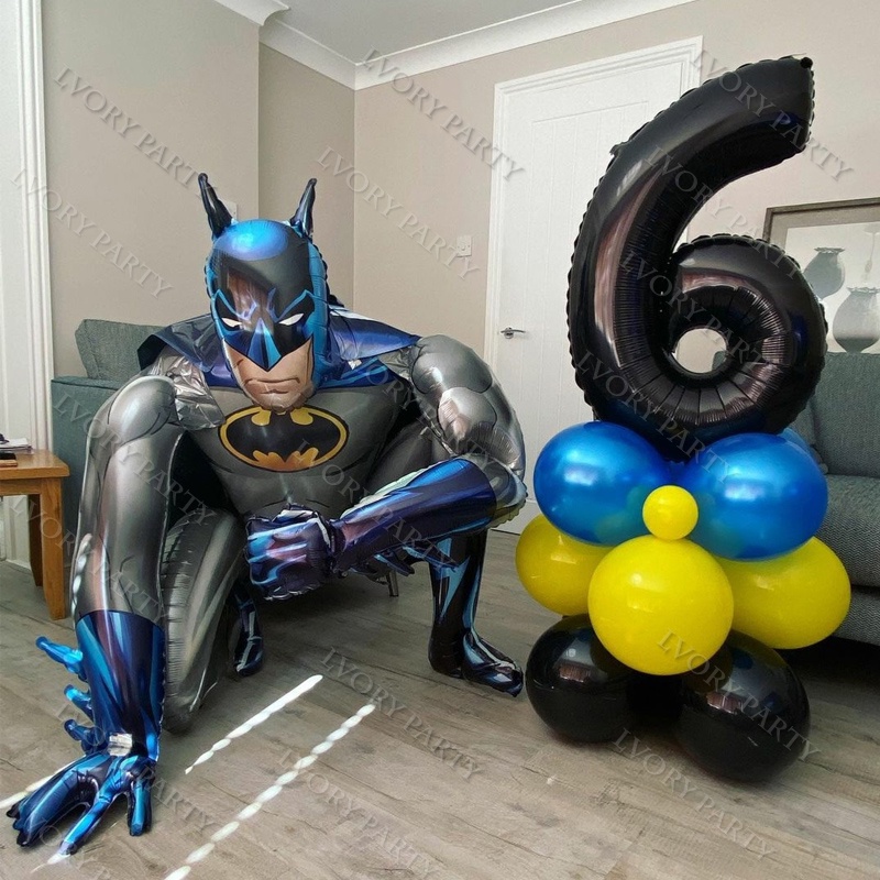 3D Número Batman Conjunto De Balões Folha De Alumínio Da Festa De Aniversário Do Decoração Fontes Chuveiro De Bebê Globo em Oferta na Shopee