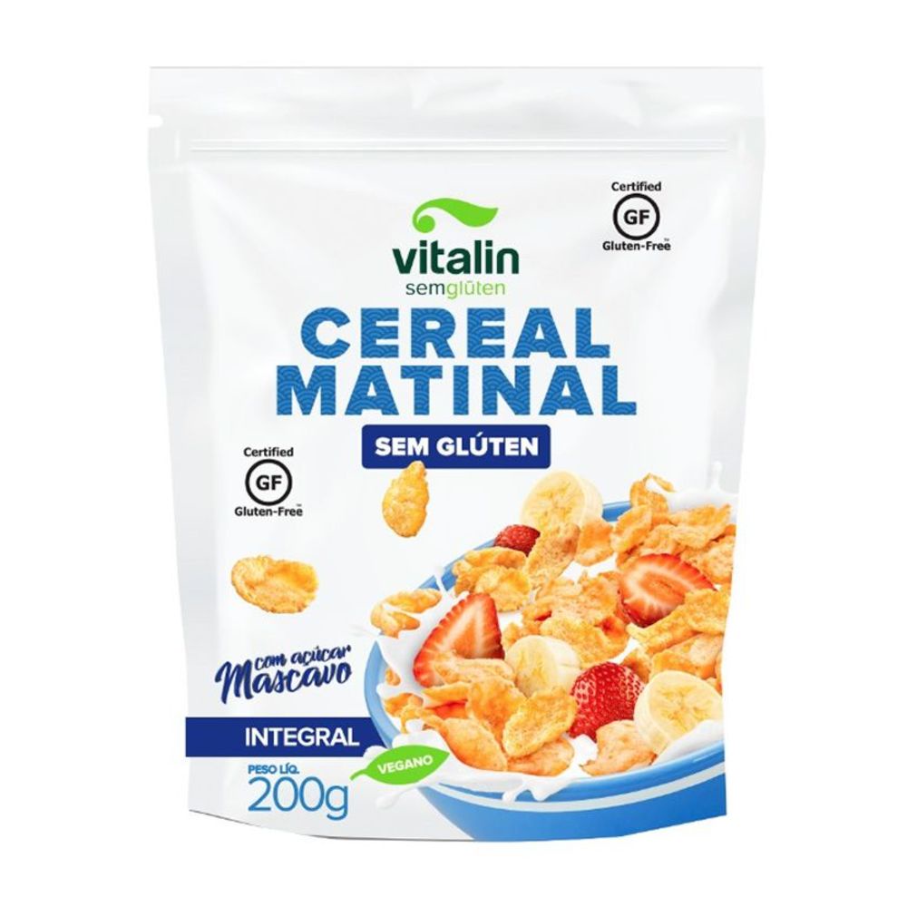 Cereal Matinal Com Açúcar Mascavo 200g - Vitalin Sem Glúten em Oferta na Shopee