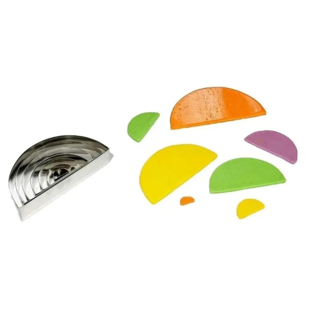 Jogo Cortador Meia-lua 7 Peças Inox Para Massas E Biscoitos