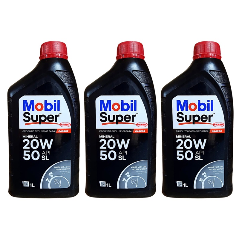 Kit Troca de Óleo Fiat Motor 20W50 Mobil Super 1000 API SL em Oferta na Shopee