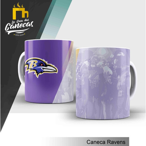 Caneca Porcelana Personalizada Nfl Baltimore Ravens