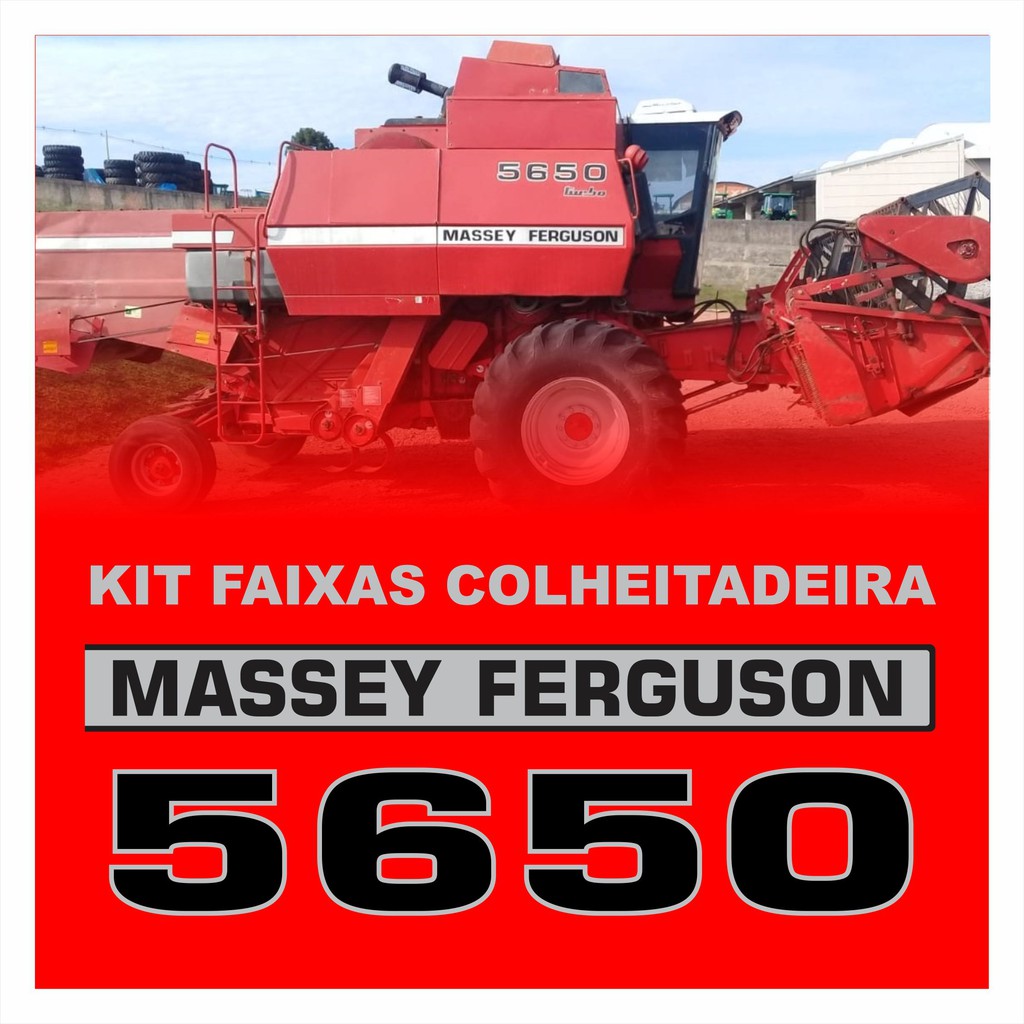 Kit Adesivos Faixas Colheitadeira Massey Ferguson 5650 R466 Shopee Brasil