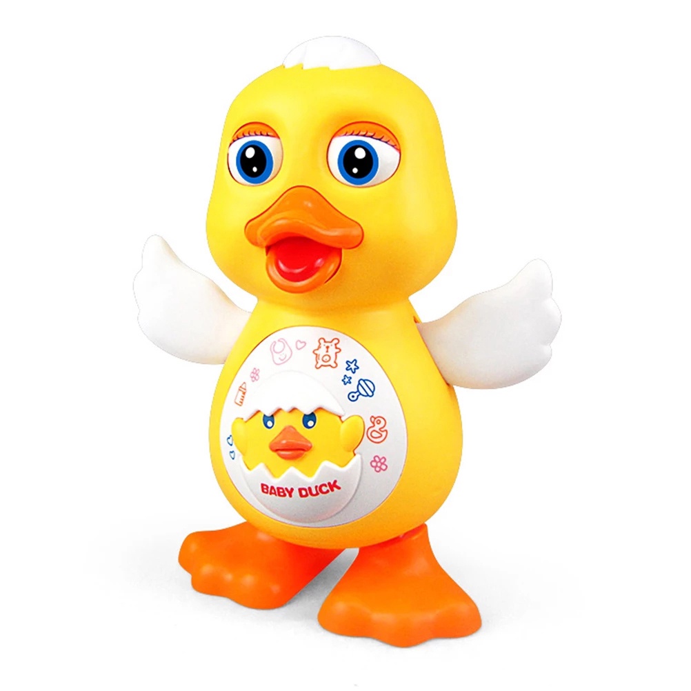 Yiosion Musical Flapping Yellow Duck Interactive Action Educational Learning Walking Light Up Dancing Toy for 1 Year Old Baby Toddler Infant 