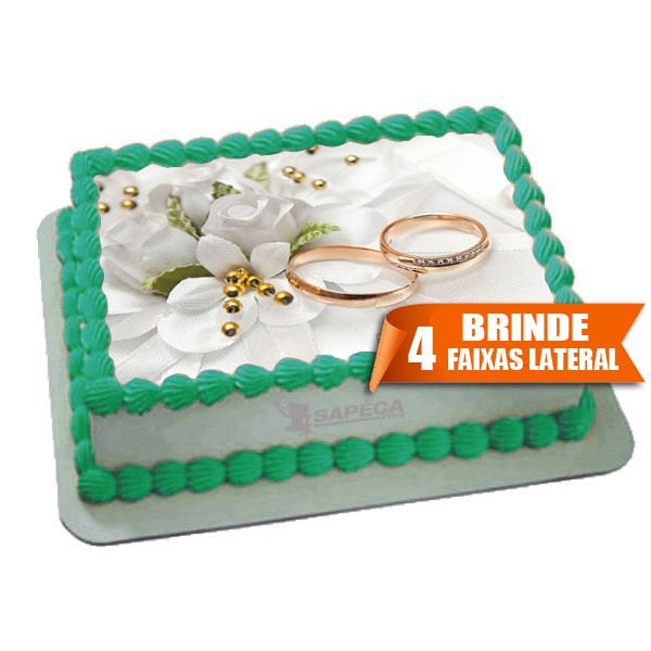 Papel arroz Aliança bodas para bolo de 4kg