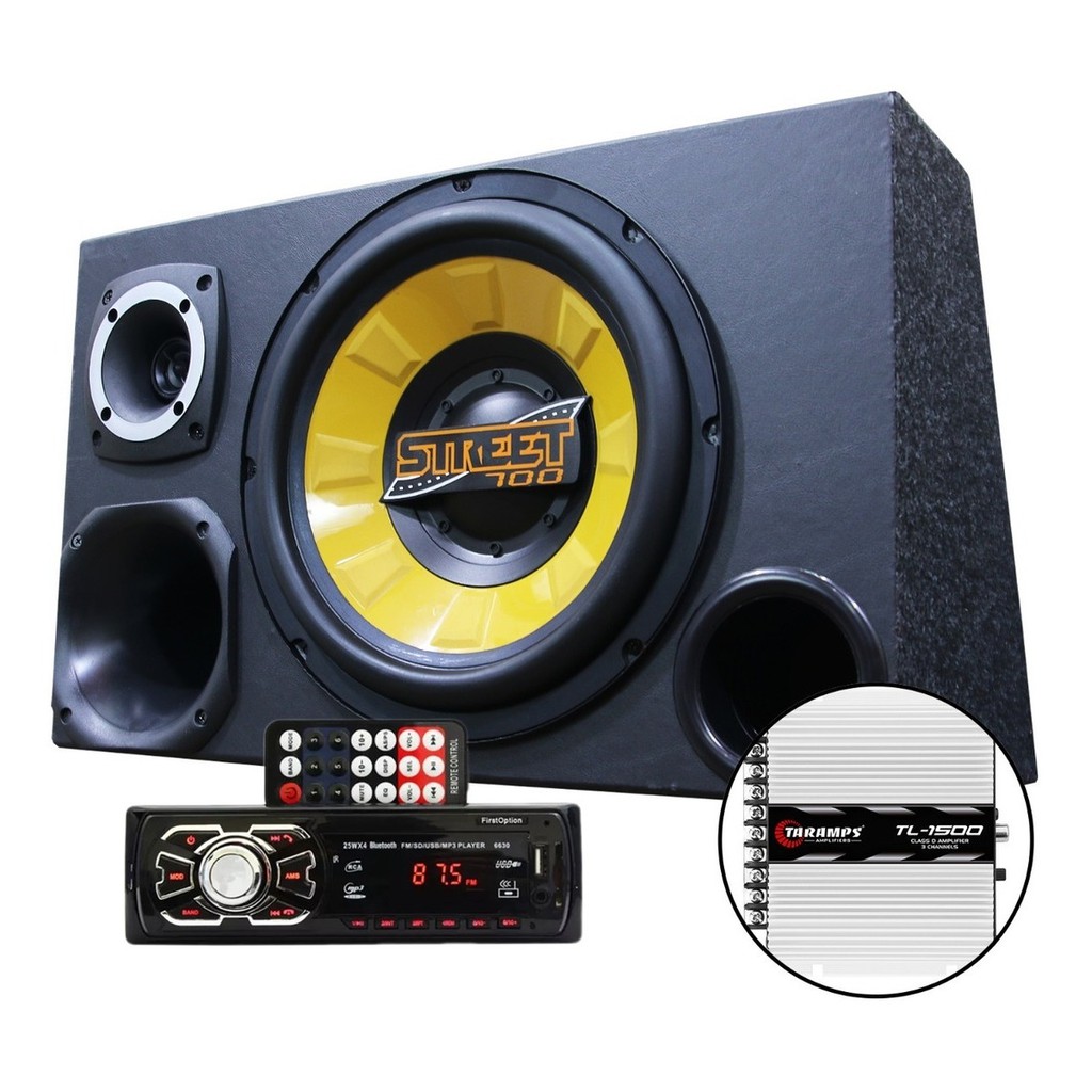 Kit Som Caixa Trio Sub Spyder 700w Aparelho Bluetooth Tl1500 em Oferta na Shopee
