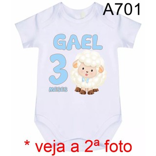 Body Roupa de Bebê Personalizado Mesversário Ovelha Fazendinha A701 em Oferta na Shopee