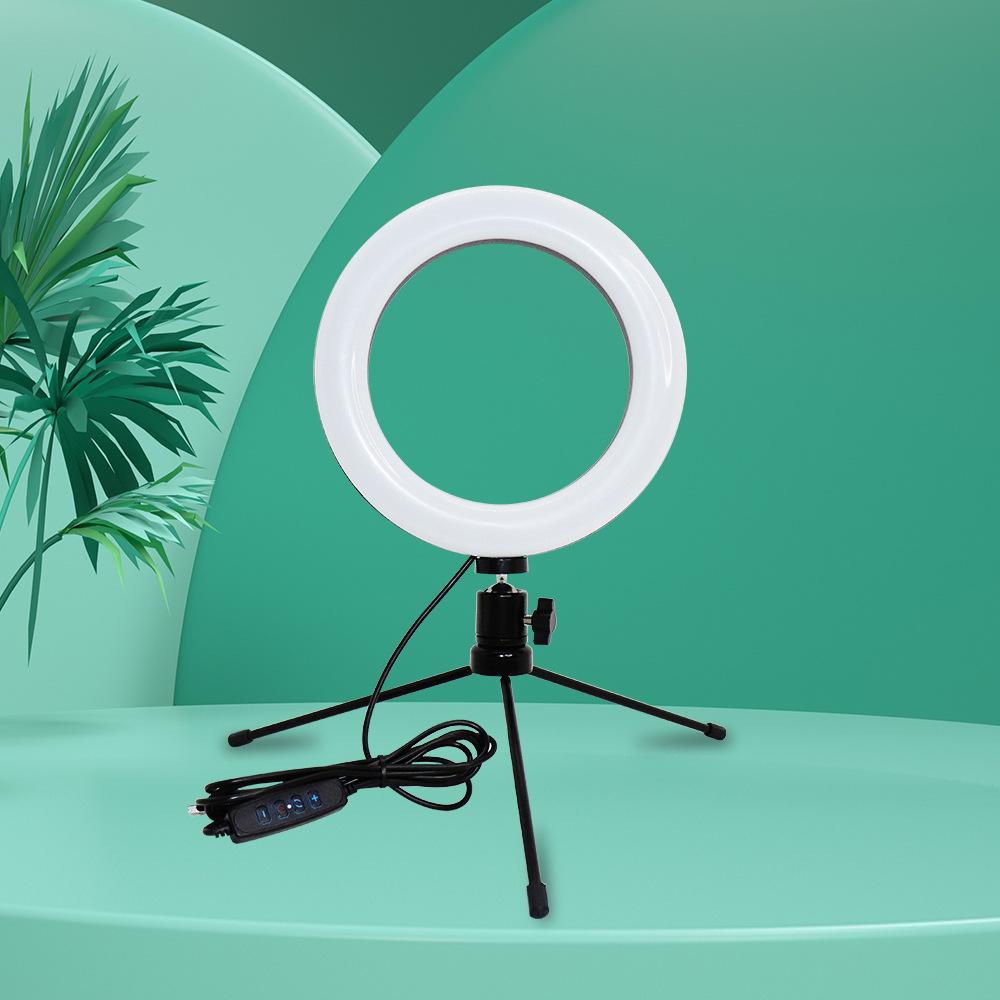 Ring Light Iluminador Selfie Makeup + Tripé De Mesa Luz Led 6 polegadas para Maquiador Youtuber