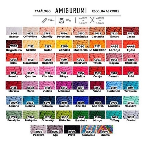 Fio amigurumi  Com 1 e 2  linha círculo 125 Gramas crochê trico 254 metros (ANUNCIO 1)