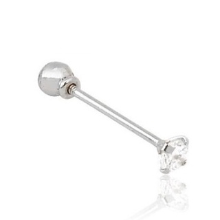 Piercing Tragus Reto Prata 925 Bolinha ou Pedra